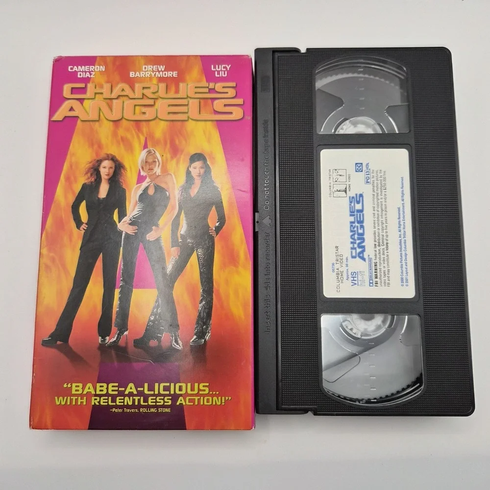Charlie's Angels VHS 2000 Cameron Diaz Drew Barrymore Lucy Liu Action Film